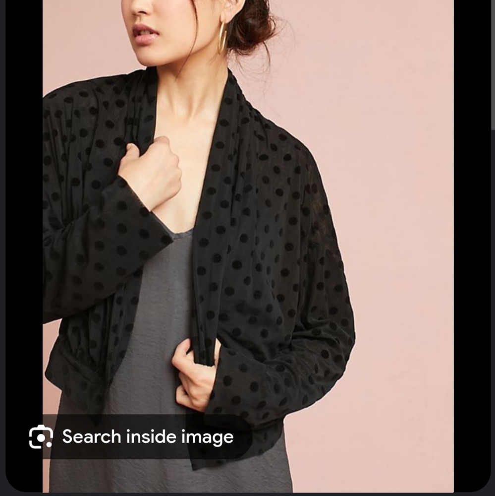 Anthropologie velvet jacket wrap